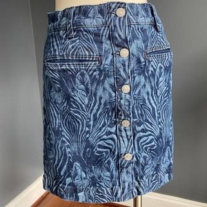 7 For All Mankind zebra print button front skirt